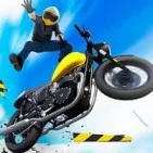 Dramatic and exhilarating bike leaping simulation game Bike Jump. You control your bike to jump over rocks, tracks, and the sky in the game.