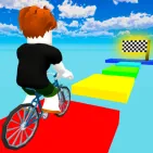 Obby On a Bike is a fun and challenging obstacle racing game where you control an “obby” character riding a bike through a series of traps and armored obstacles