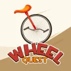 A wheel must be controlled across changing terrain in Wheel Quest, an arcade game. Players must balance, manage pace, and respond to hazards as each route portion gets harder.

